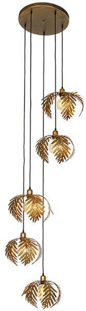 QAZQA Vintage hanglamp goud 5-lichts Botanica - Foto 1