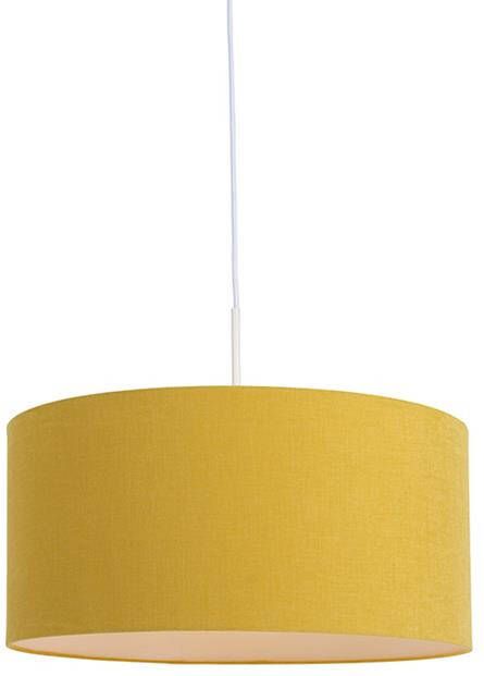 QAZQA Hanglamp wit met gele kap 50 cm Combi 1 - Foto 1