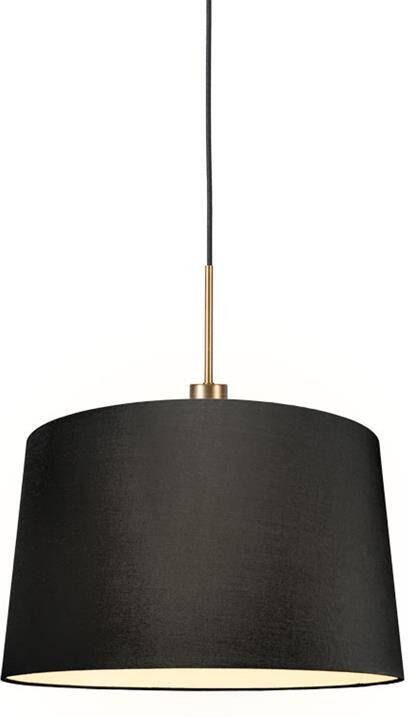 QAZQA Moderne hanglamp brons met kap 45 cm zwart Combi 1