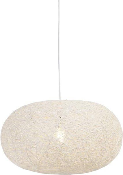 QAZQA Landelijke hanglamp wit 50 cm Corda Flat