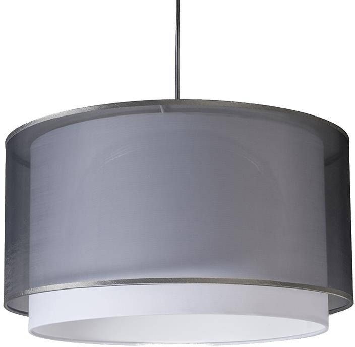 QAZQA Moderne hanglamp met kap zwart|wit 47|25 Duo