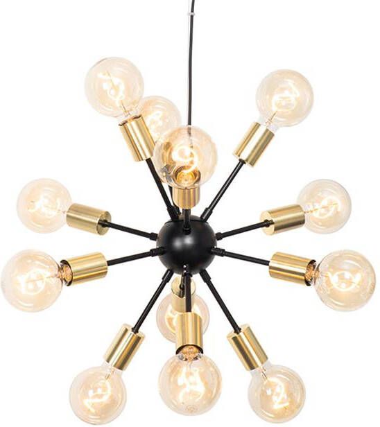 QAZQA Design hanglamp zwart met goud 12-lichts Juul - Foto 1