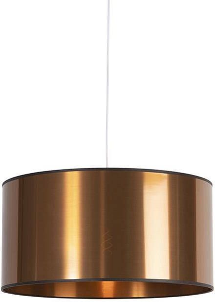 QAZQA Art Deco hanglamp wit met koperen kap 50 cm Pendel