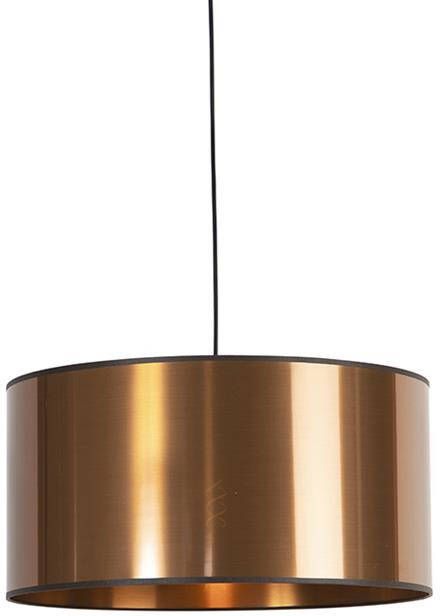 QAZQA Design hanglamp zwart met koperen kap 50 cm Pendel - Foto 1