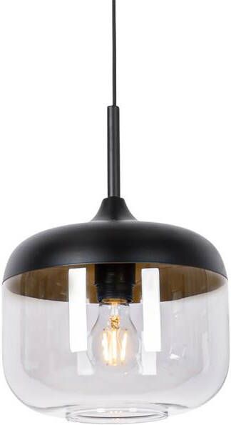 QAZQA Design hanglamp zwart met goud en smoke glas Kyan - Foto 1