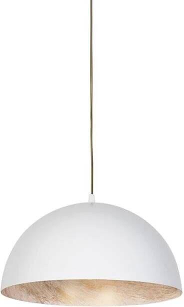 QAZQA Industriële hanglamp wit met goud 35 cm Magna Eco