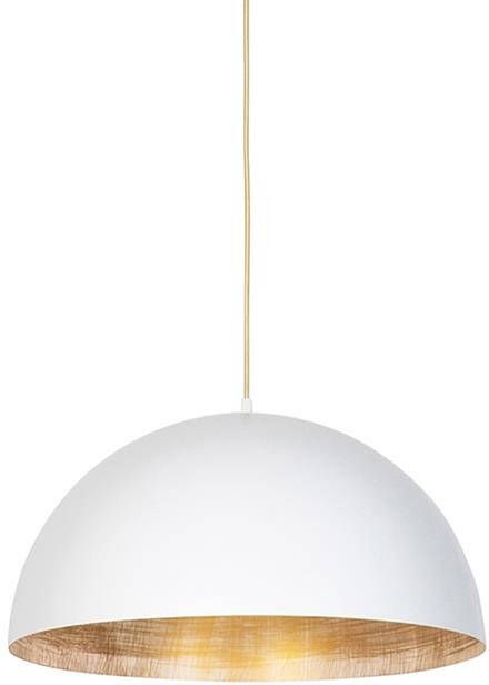 QAZQA Industriële hanglamp wit met goud 50 cm Magna Eco