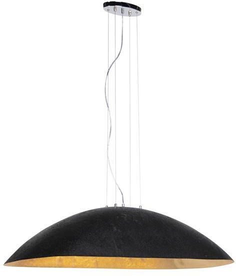 QAZQA Industriële hanglamp zwart met goud 115 cm Magna - Foto 1