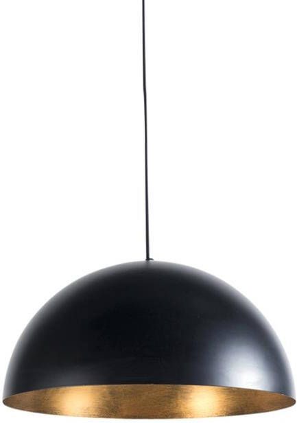 QAZQA Industriële hanglamp zwart met goud 50 cm Magna Eco