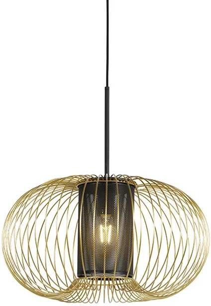 QAZQA Design hanglamp goud met zwart 50 cm Marnie
