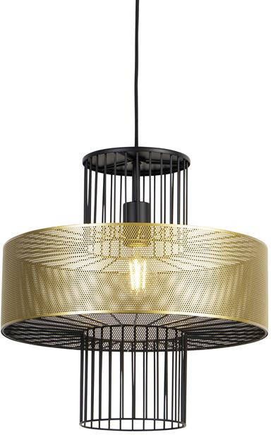 QAZQA Design hanglamp goud met zwart 40 cm Tess