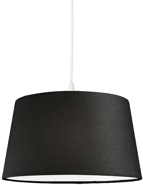 QAZQA Moderne hanglamp wit met zwarte kap 45 cm Pendel - Foto 1