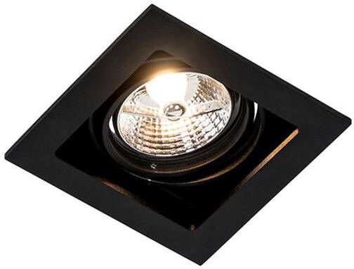 QAZQA Vierkante inbouwspot zwart verstelbaar Artemis 70 - Foto 1
