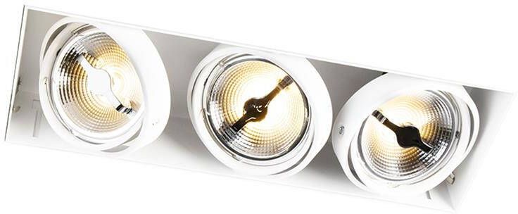 QAZQA Inbouwspot wit AR111 trimless 3-lichts Oneon