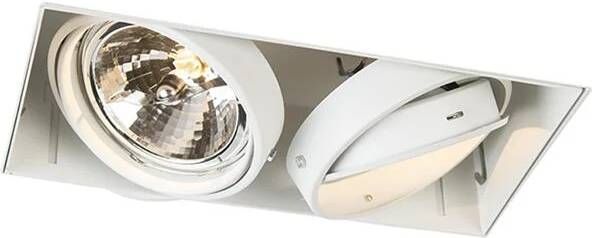 QAZQA Inbouwspot wit draai- en kantelbaar AR111 Trimless 2-lichts - Foto 1