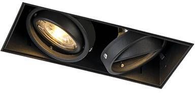 QAZQA Inbouwspot zwart GU10 draai- en kantelbaar trimless 2-lichts - Foto 1