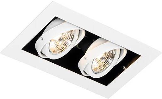 QAZQA Moderne inbouwspot wit 2-lichts verstelbaar Oneon 70 - Foto 1