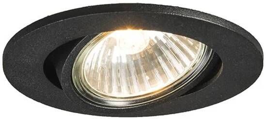 QAZQA Moderne inbouwspot zwart kantelbaar Cisco