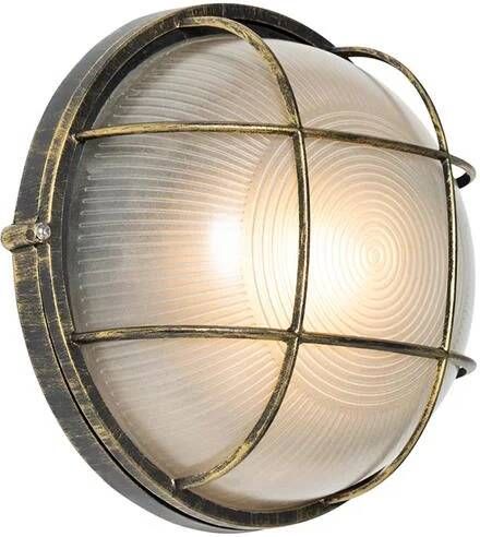 QAZQA Wandlamp buiten hanneke Goud messing Industrieel D 25.4cm