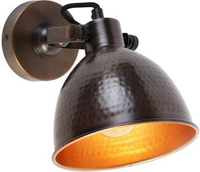 QAZQA Industriële wandlamp brons met koper verstelbaar Liko - Foto 1