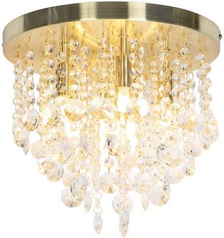 QAZQA Klassieke plafondlamp goud met glas Medusa - Foto 1