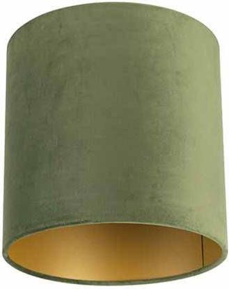 QAZQA Lampenkap cilinder velours Groen Klassiek | Antiek D 250mm - Foto 1