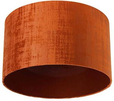 QAZQA Lampenkap transparant-cilinder-velours Oranje Klassiek Ant
