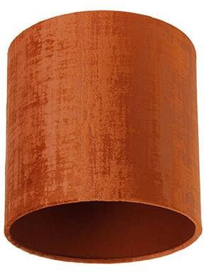 QAZQA Lampenkap transparant-cilinder-velours Oranje Klassiek Ant - Foto 1