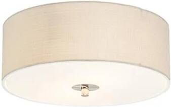 QAZQA Landelijke plafondlamp wit|crème 30 cm Drum Jute - Foto 1