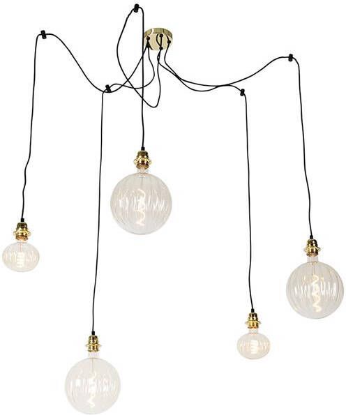 QAZQA Hanglamp goud 5-lichts incl. LED amber dimbaar Cava Luxe - Foto 1