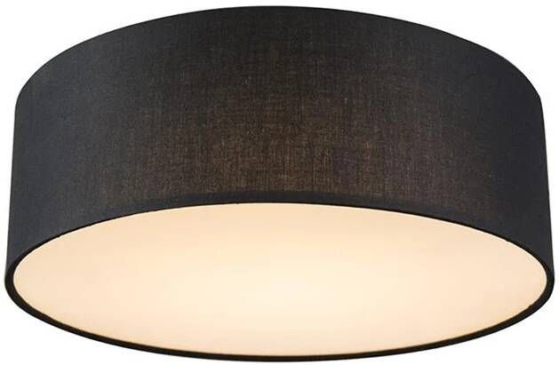 QAZQA Plafondlamp zwart 30 cm incl. LED Drum LED - Foto 1