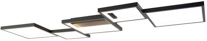 QAZQA Plafondlamp zwart incl. LED 3 staps dimbaar 5-lichts Lejo