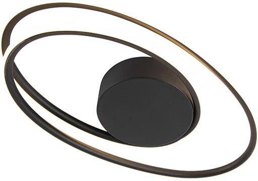 QAZQA Design plafondlamp zwart incl. LED 3 staps dimbaar Rowan