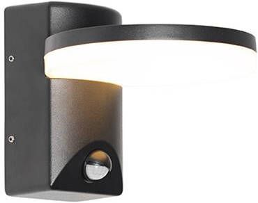 QAZQA Buiten wandlamp zwart incl. LED IP54 bewegingssensor Esmee - Foto 1
