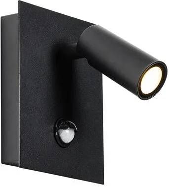 QAZQA Buiten wandlamp zwart incl. LED IP54 bewegingssensor Simon - Foto 1