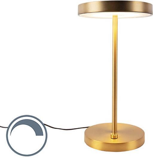 QAZQA Moderne tafellamp brons incl. LED Disco