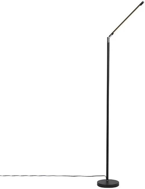 QAZQA Moderne vloerlamp zwart incl. LED met touch dimmer Berdien - Foto 1