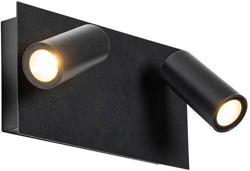 QAZQA Moderne buiten wandlamp zwart incl. LED 2-lichts IP54 Simon