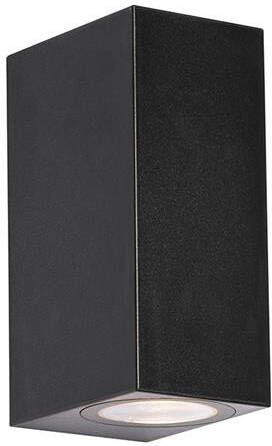 QAZQA Moderne buiten wandlamp zwart kunststof 2-lichts Baleno