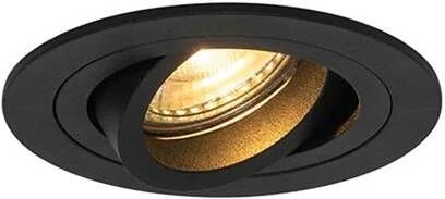 QAZQA Moderne inbouwspot zwart draai- en kantelbaar Rondoo