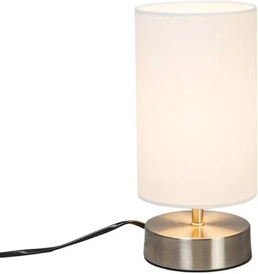 QAZQA Moderne tafellamp wit rond 12 cm dimbaar Milo 2