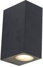 QAZQA Moderne wandlamp zwart 2-lichts IP44 Baleno