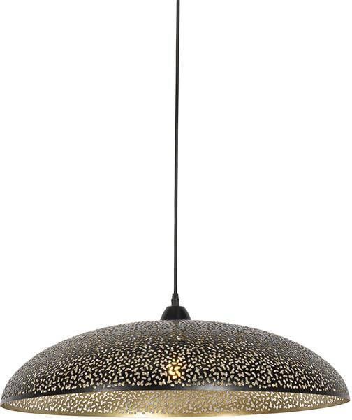 QAZQA Oosterse hanglamp zwart met goud 60 cm Japke
