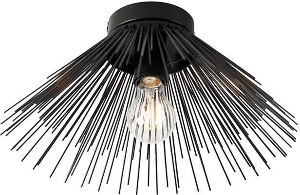 QAZQA Art Deco plafondlamp zwart Broom