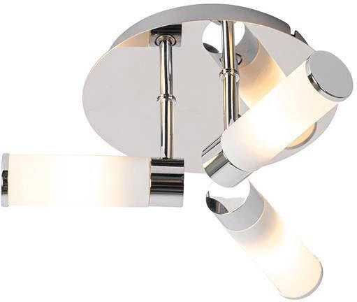 QAZQA Moderne badkamer plafondlamp chroom 3-lichts IP44 Bath - Foto 1