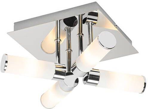 QAZQA Moderne badkamer plafondlamp chroom 4-lichts IP44 Bath