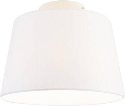 QAZQA Moderne plafondlamp met witte kap 25 cm Combi - Foto 1