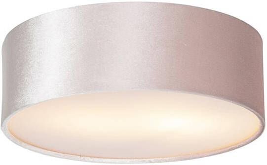 QAZQA Moderne plafondlamp roze 30 cm met gouden binnenkant Drum - Foto 1
