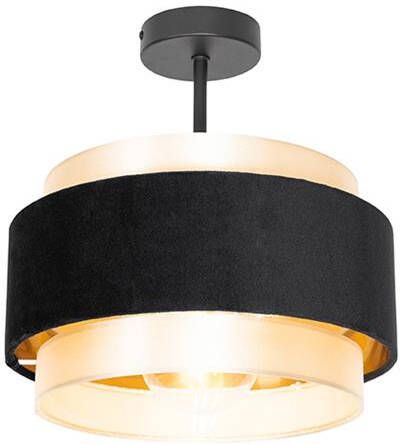 QAZQA Moderne plafondlamp zwart met goud Elif - Foto 1