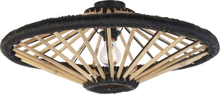 QAZQA Oosterse plafondlamp bamboe met zwart 60 cm Evalin - Foto 1